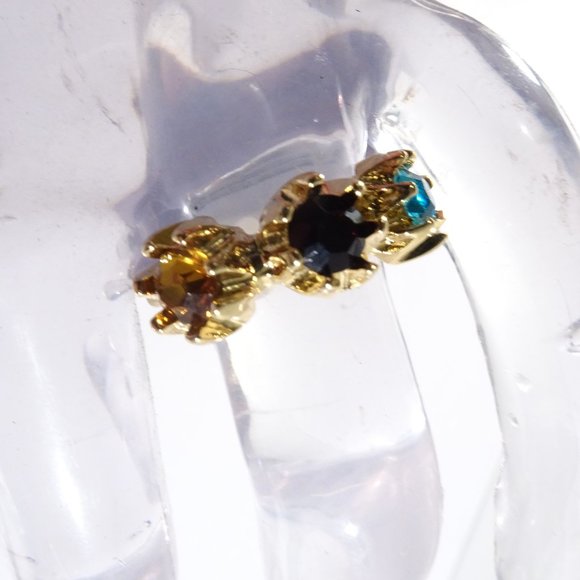 Banana Republic Roots of BR Three Round Stone Ring multi Color Sz 6 NWT 48 - Picture 7 of 8